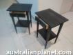 2 single drawer bedside tables with shelf