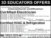 Vocational Training Certified Electrician And Hvac & Refrigeration